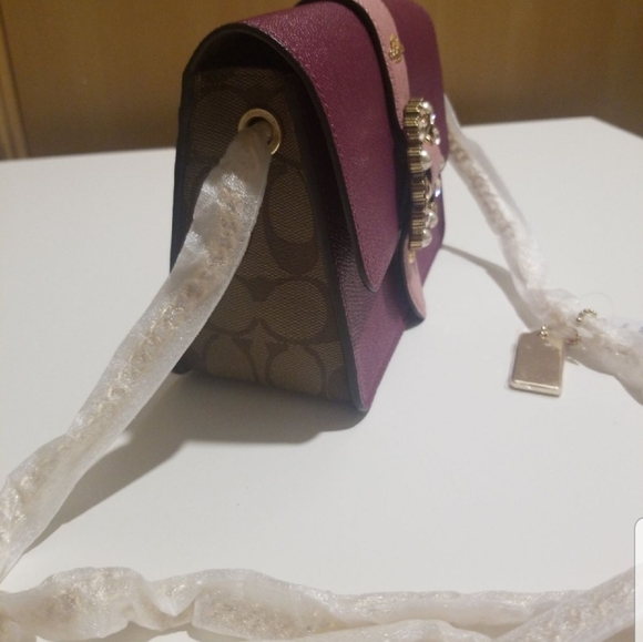 Rare Coach Bowery Jewel crossbody bag dark berry limited edition HTF - Picture 6 of 9
